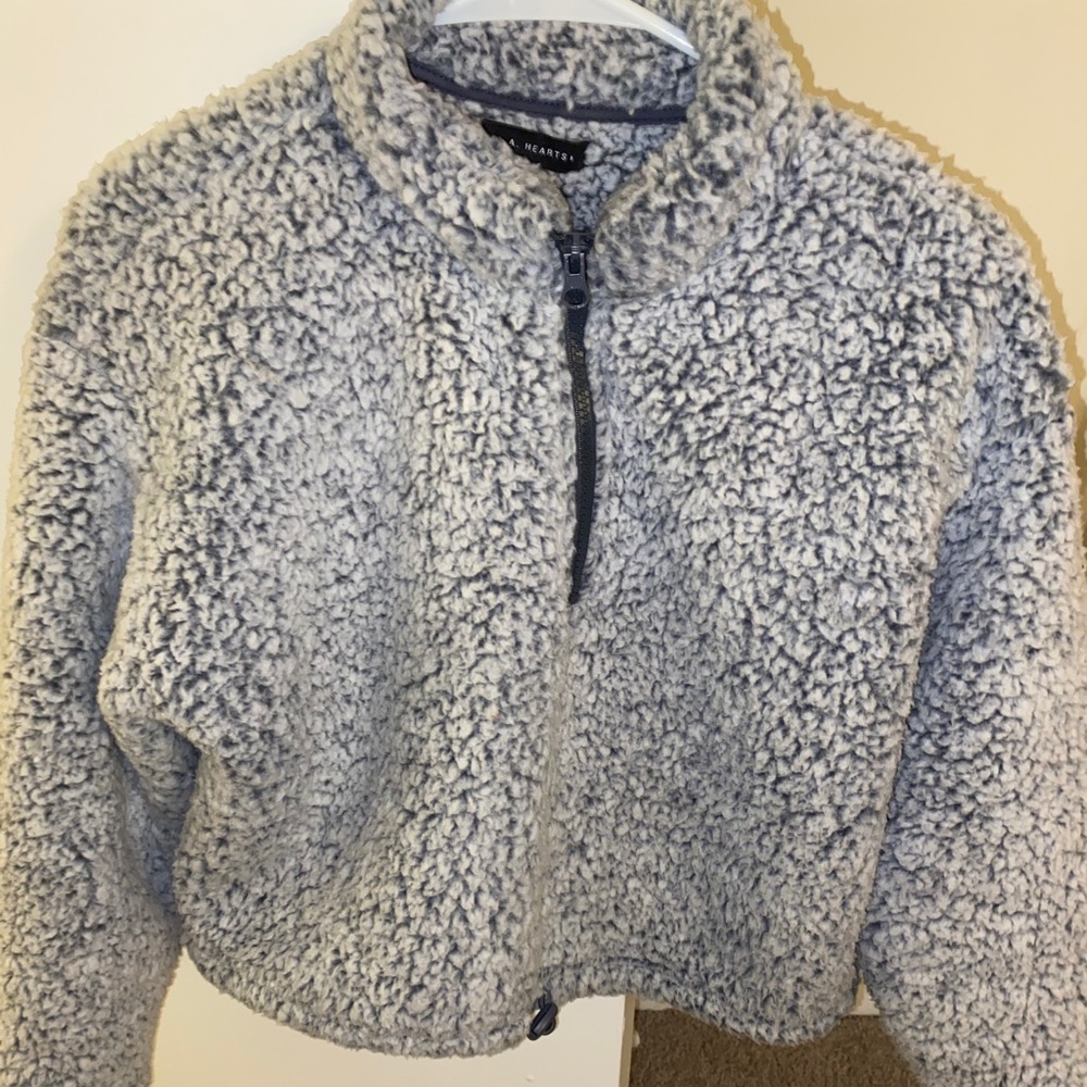 Grey crop pullover Sherpa